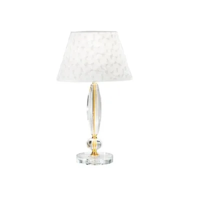 Lampada da tavolo contemporanea bianco e oro in cristallo, 1 luce E27, 30x56cm