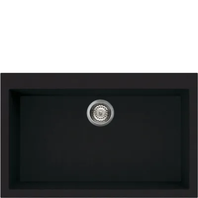 PRONTA CONSEGNA - Smeg S Lavello una vasca VZ79N finitura nero da 79x50 cm - Sopratop