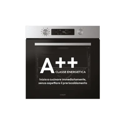 PRONTA CONSEGNA - Candy Forno elettrico multifunzione pirolitico da incasso CA6N5B3EYTX finitura vetro nero e acciaio inox da 60 cm