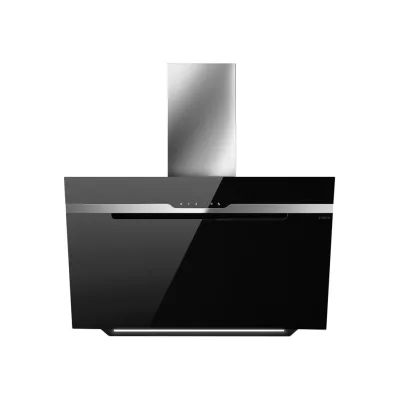 Elica: Cappa a parete MAJESTIC NO DRIP BL/A/90 PRF0147732 finitura vetro nero e acciaio inox da 90 cm
