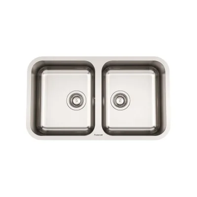 Foster Lavello due vasche 1303 860 finitura acciaio inox da 76.1x44.6 cm