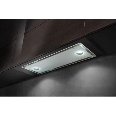 Airone Cappa da incasso Aida finitura acciaio AISI 430 e vetro acidato da 60 cm - Con motore