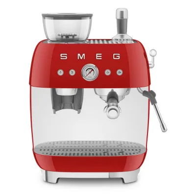 PRONTA CONSEGNA - Smeg Macchina da caffè espresso manuale con macinacaffè EGF03RDEU finitura rosso