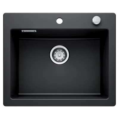 Blanco Lavello una vasca PALONA 6 1520929 in ceramica nero da 61.5x51 cm - Sopratop