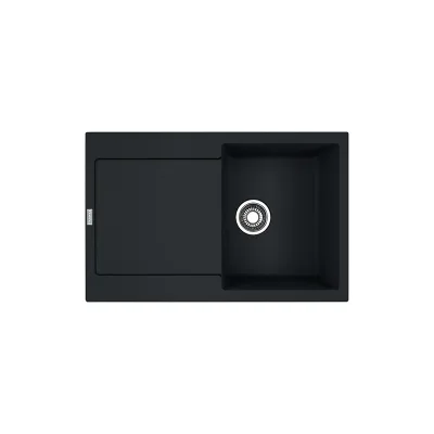 Franke: Lavello una vasca con gocciolatoio Maris MRG 611 114.0630.781 finitura fragranite black matt da 78x50 cm