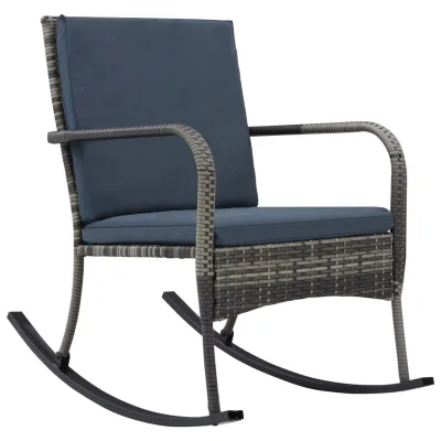 Ondina — Sedia a dondolo da giardino, polyrattan antracite