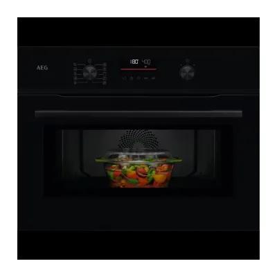 PRONTA CONSEGNA - AEG Forno microonde CombiAir con grill e cottura ventilata NKO 5N401 B finitura nero lucido da 60 cm
