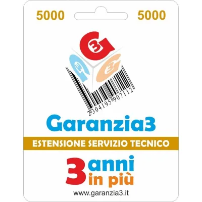 Garanzia3 5000 - Estensione di servizio tecnico di 3 anni in piu' con massimale copertura 5000 euro
