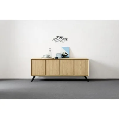 Altacorte Madia in appoggio Nook con basamento in metallo da L.197,5 cm e H.79,5 cm - 4 ante
