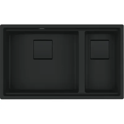Franke: Lavello due vasche Vasche Sottotop Kubus 2 KNG 120 125.0718.492 finitura black matt da 72x42 cm