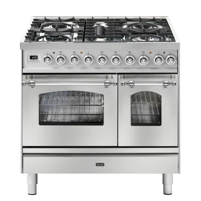 Ilve Cucina PD09N da incasso Nostalgie PD09PDNE3 doppio forno e piano cottura 4 fuochi con pescera e dual da 90 cm - IN PROMOZIONE FINO AL 6/07