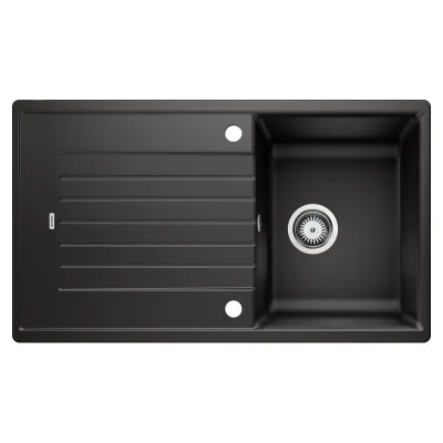 PRONTA CONSEGNA - Blanco | Lavello una vasca con gocciolatoio ZIA 45 SL 1526011 finitura nero da 86x50 cm - Sopratop