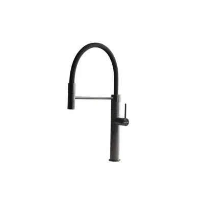 Foster Miscelatore monocomando con canna girevole e snodabile 8424 856 finitura acciaio PVD gun metal