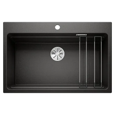 PRONTA CONSEGNA - Blanco | Lavello una vasca ETAGON 8 1525893 finitura nero da 78x51 cm - Sopratop