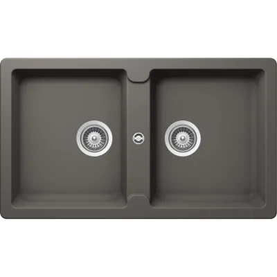Schock Lavello due vasche TOLEDO N200 TOLN200A91 finitura silverstone da 86x50 cm