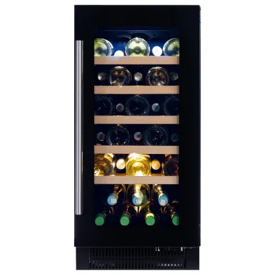 Dunavox Cantina vino a incasso o a libera installazione Flow-32 DAUF-32.83B finitura full glass nero da 38 cm