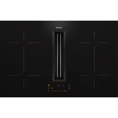 Miele Piano cottura con cappa integrata Filotop/Appoggio KMDA 7473-1 FL Silence in vetroceramica nero da 80 cm
