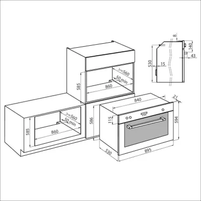Foster Forno a gas ventilato da incasso 7193 047 finitura acciaio inox da 90 cm - IN PROMOZIONE FINO AL 30/06