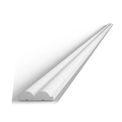 Chiusura destra per Pannello doga  murale geometrico in duropolimero bianco 2800X43X12mm