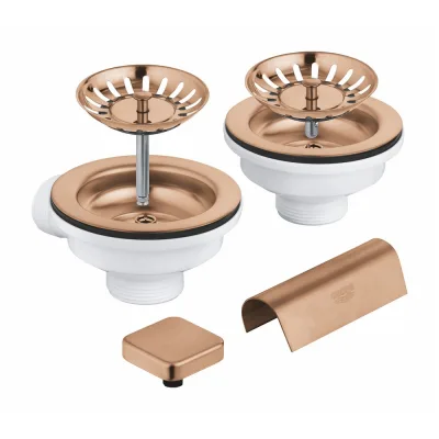 Grohe Set di scarico per lavelli a 2 vasche 40999DL0 finitura oro rosa spazzolato