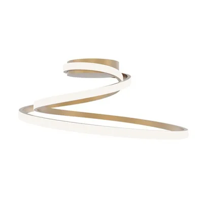 Plafoniera LED oro contemporanea in alluminio, 40W, CCT, 50x22cm