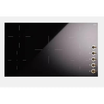 Ilve Piano cottura induzione Nostalgie HVI395N in vetroceramica nero e manopole cromo da 90 cm - IN PROMOZIONE FINO AL 6/07