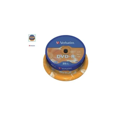 Confezione 25pz Verbatim DVD-R 16x 4,7 GB 43522