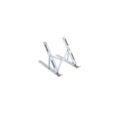 Supporto per laptop Tooq fino a 15" 7 livelli di altezza Pieghevole Base antiscivolo Peso massimo 5 kg Colore argento
