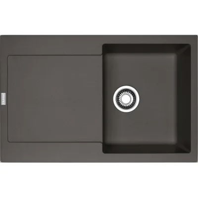 Franke: Lavello una vasca con gocciolatoio Maris Incasso MRG 611 114.0714.165 finitura grigio ardesia da 78x50 cm