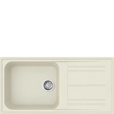 Smeg Lavello una vasca con gocciolatoio LZ150P finitura panna da 100 cm