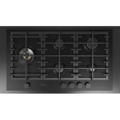 Fulgor Piano cottura a gas FUH 905 G DWK MBK finitura acciaio nero opaco da 91 cm