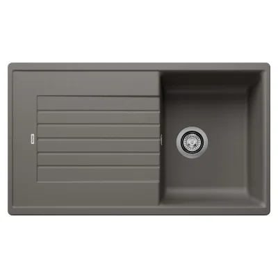 Blanco | Lavello una vasca con gocciolatoio ZIA 45 SL 1527384 finitura grigio vulcano da 86x50 cm - Sopratop