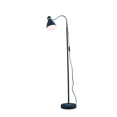Piantana in metallo nero con diffusore orientabile, 1 luce E27, 34x142cm
