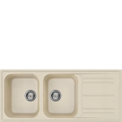 Smeg Lavello due vasche con gocciolatoio LZ116AV2 finitura avena da 116 cm - IN PROMOZIONE FINO AL 30/06