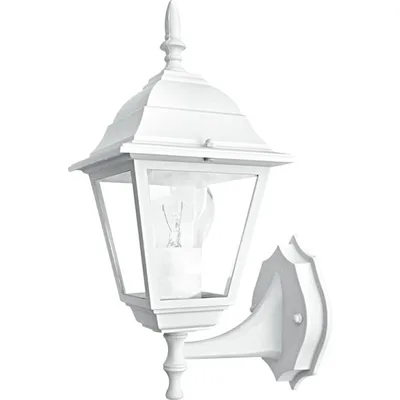 Applique lanterna per esterni bianca in alluminio, 1 luce E27, 19.5x36cm