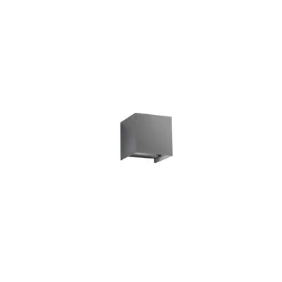 Applique da esterno grigia cubica in alluminio, luce doppia emissione, CCT, LED 20W, 12x12cm