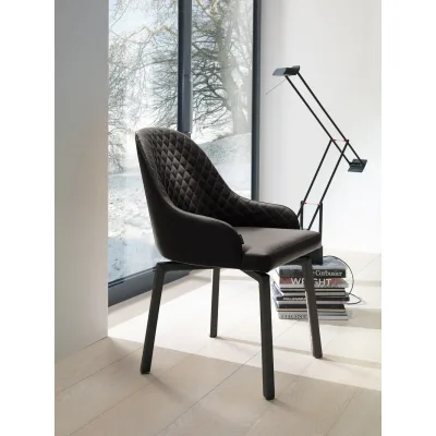 Ozzio Poltroncina girevole Demetra art. S052 completamente rivestita in tessuto