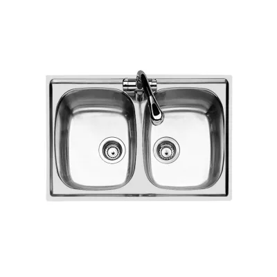 PRONTA CONSEGNA - Foster Lavello due vasche 1279 060 finitura acciaio inox da 79x50 cm