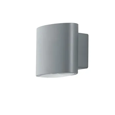 Applique da esterni argento moderna in alluminio, luce doppia emissione, 2 LED 4W, CCT, 12.9x10cm