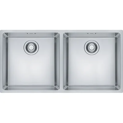 Franke: Lavello due vasche Maris Sottotop MRX 120 40-40 122.0525.277 finitura inox satinato da 82,5x40 cm