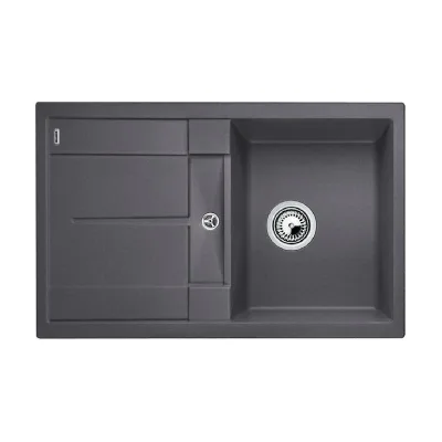 Blanco Lavello una vasca con gocciolatoio METRA 45 S 1518869 finitura grigio roccia da 78x50 cm - Sopratop