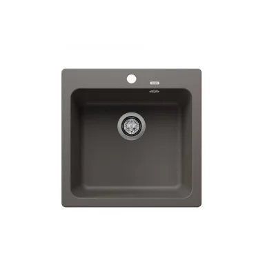 Blanco Lavello una vasca NAYA 5 1527310 finitura grigio vulcano da 51.5x51 cm - Sopratop