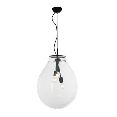 Lampadario a sospensione in vetro e metallo, max 60W, 196.2x48cm