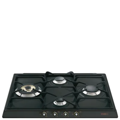 Smeg Piano cottura a gas SR764AO finitura antracite e ottone da 60 cm
