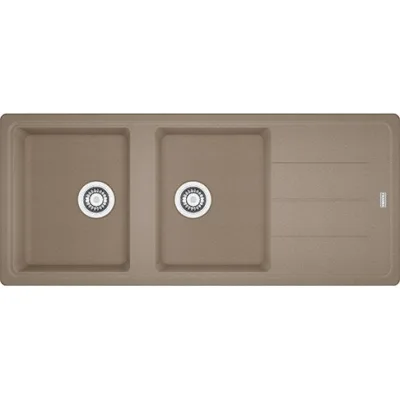 Franke: Lavello due vasche con gocciolatoio Boston BFG 621 114.0490.339 finitura fragranite oyster da 116x50 cm