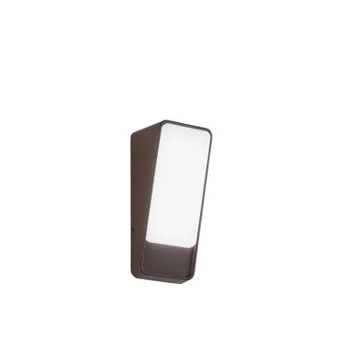 Applique da esterno in alluminio bronzo, LED 14W, luce calda, 8.7x20.9cm