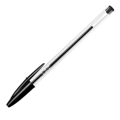 50 Penne a sfera Bic Cristal NERA punta media 1,0mm