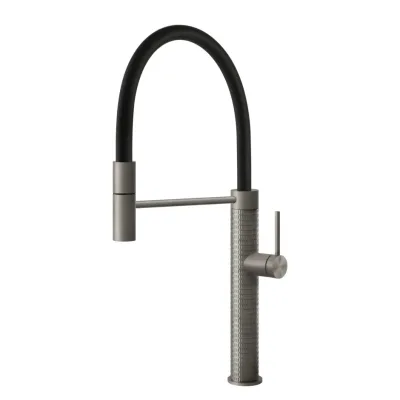 Gessi Miscelatore semi pro monocomando con doccetta estraibile Kitchen Meccanica 60012 239 finitura Steel Brushed - IN PROMOZIONE FINO AL 6/07
