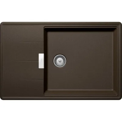 Schock Lavello una vasca con gocciolatoio TIA D100LS TIAD100LS87 finitura bronze da 78x50 cm