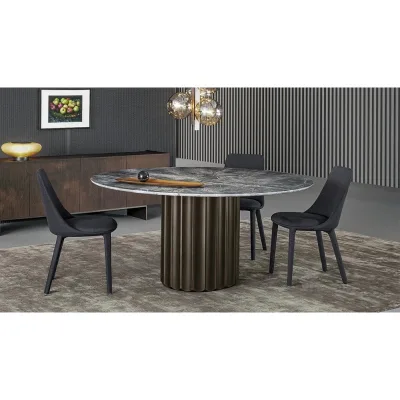 Bonaldo Tavolo rotondo fisso Dorian Table con struttura in poliuretano e piano a scelta da Ø160 cm